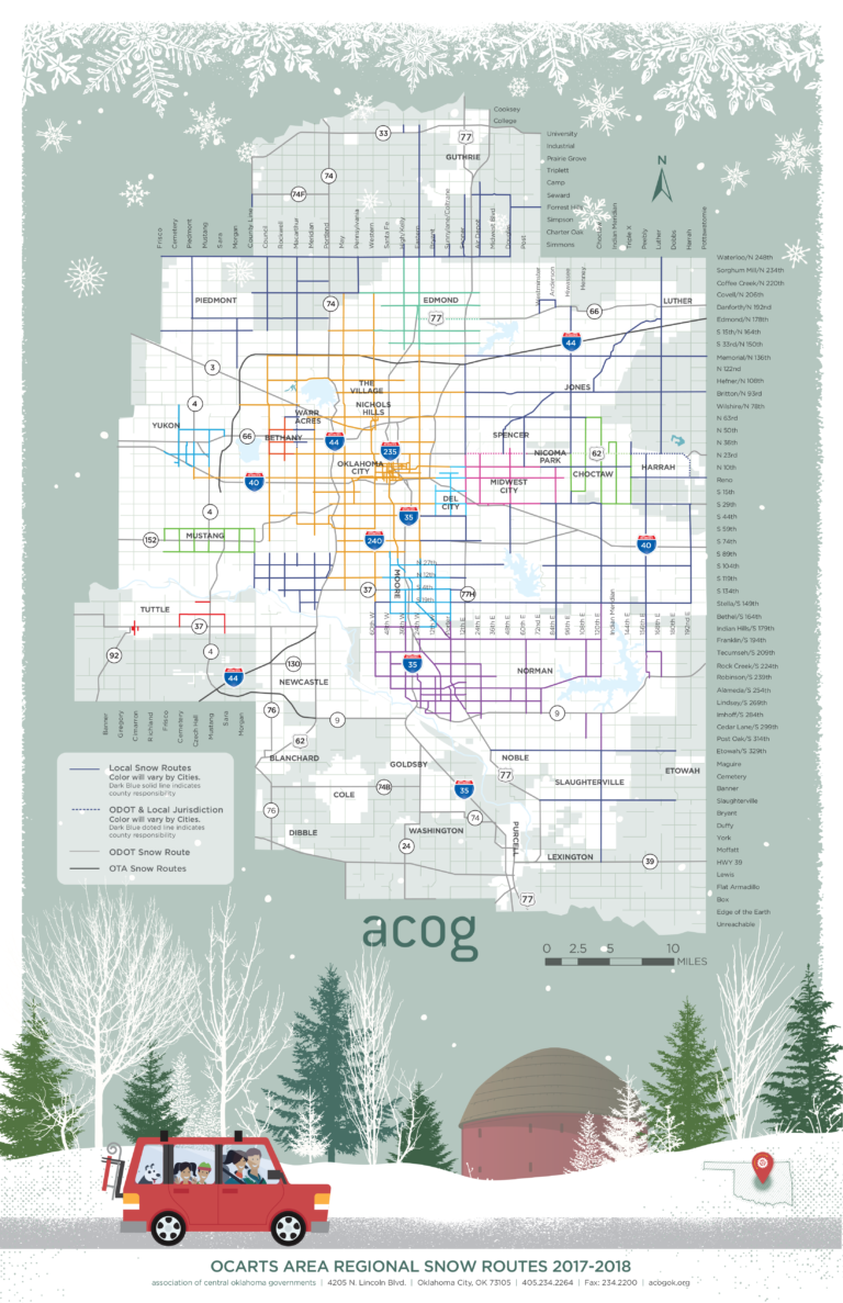 Snowklahoma 2018 OKC Area Snow Route Map (Let it Snow!)